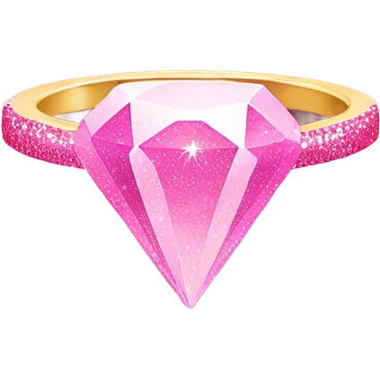 Pink ombre diamond ring with glitter  emoji