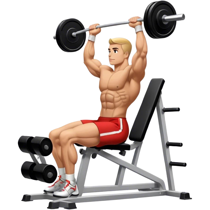 side-view bodybuilder seated weighted calf-raise machine lower leg exercise emoji