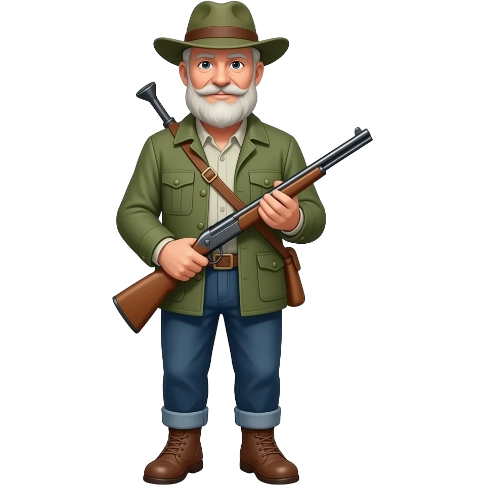 cazador de cuerpo entero, un chico viejo emoji