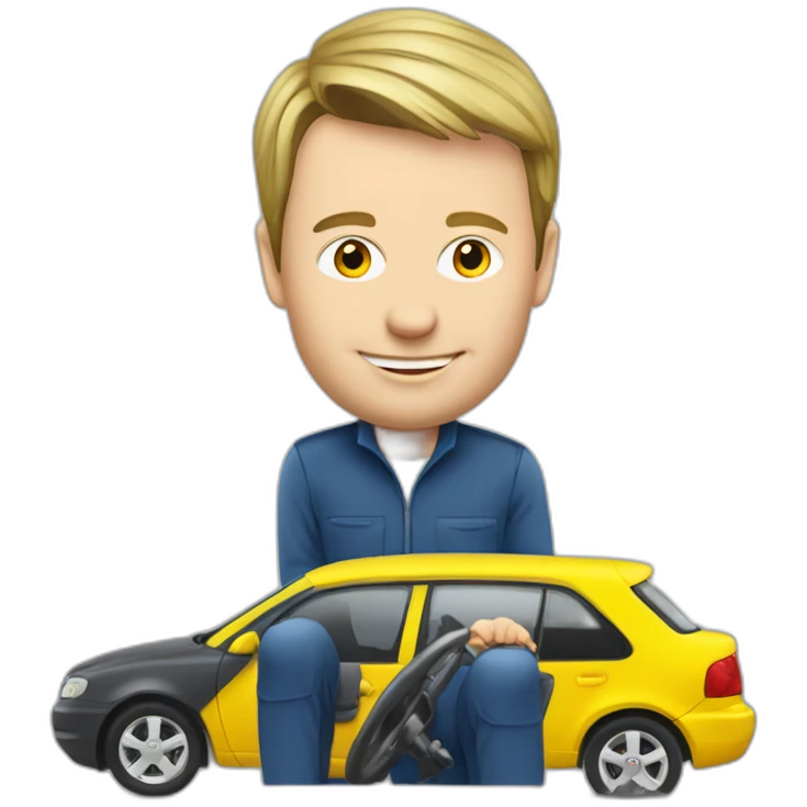 Gerry McCann valeting the hire car emoji