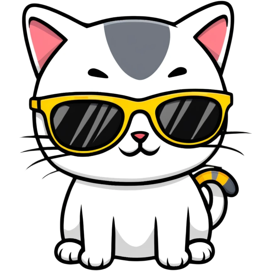 Cat with sunglasses emoji