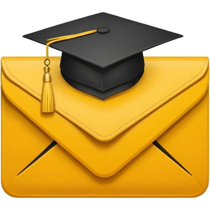 sobre manila amarillo con un logo de graduación 2017 emoji