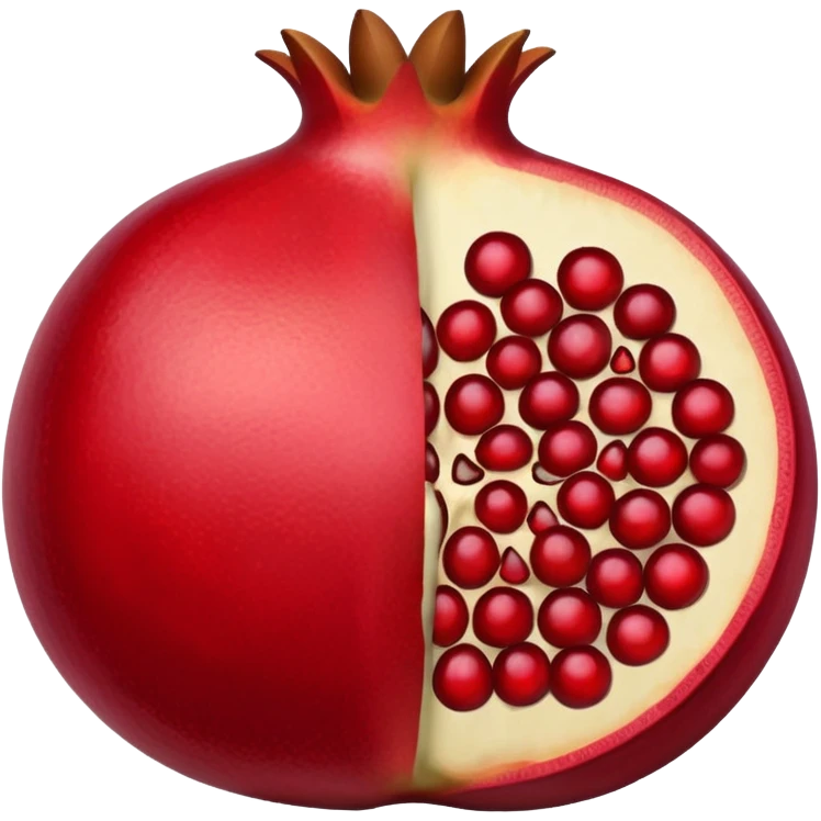 half red pomegranate emoji