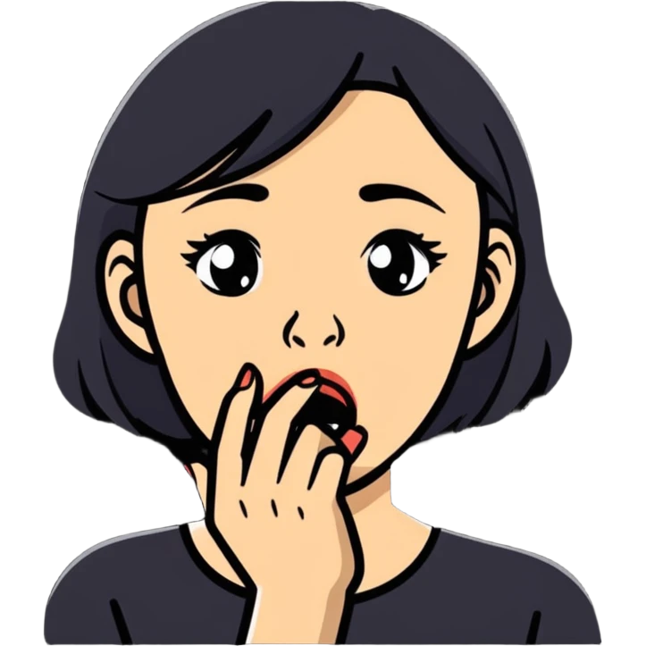 woman scared hand on mouth terrified emoji