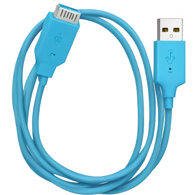 Light blue usb cable emoji