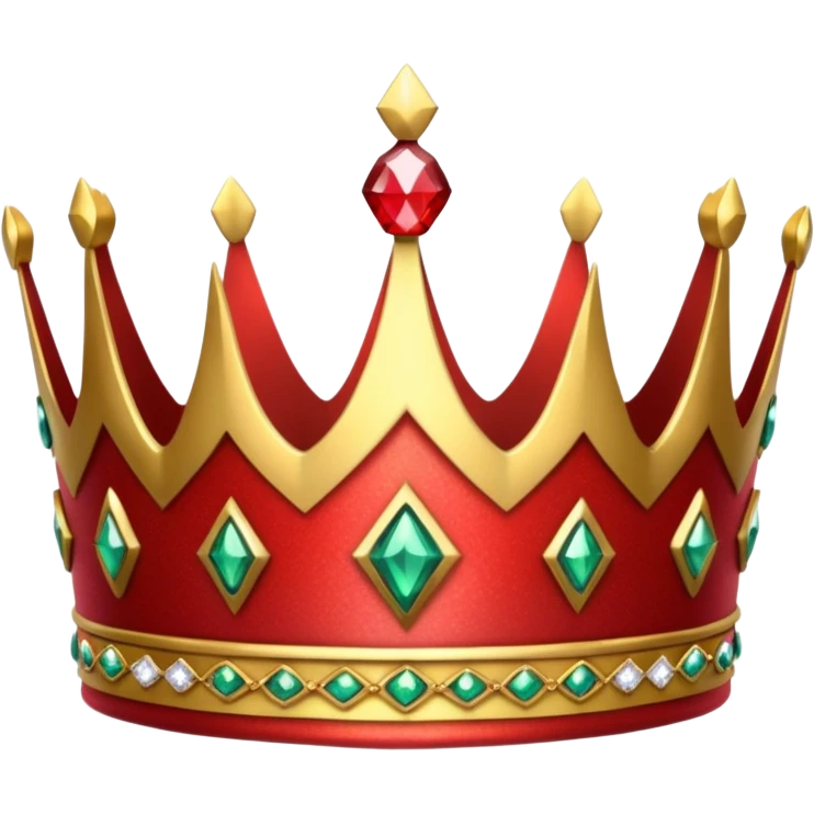 Crown glitter red and golden emoji