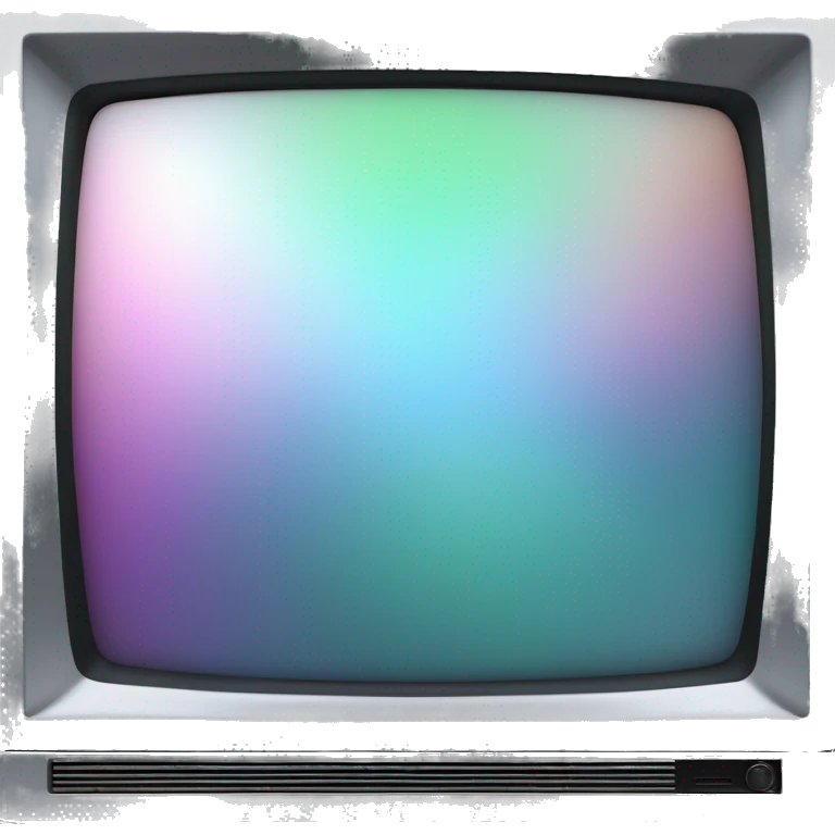 Realistic isolated gradient silver holographic smart television emoji