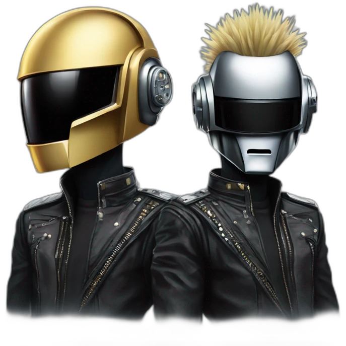 Daft punk robots as punks with mohawks emoji