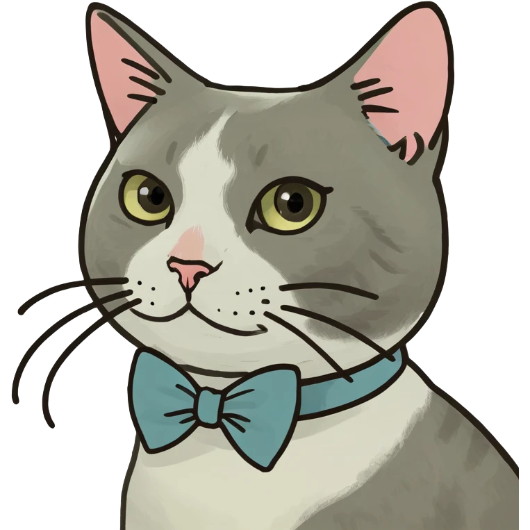 Cat wearing bow emoji