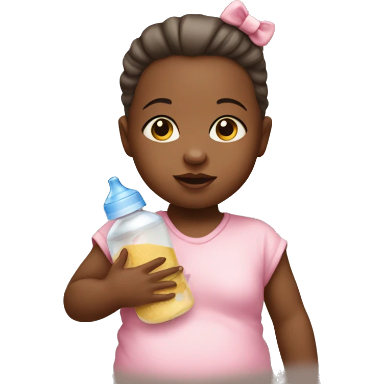 baby girl with feeding bottle emoji