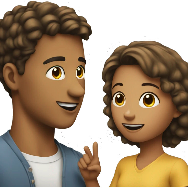 Young man giving a hand to a young woman emoji