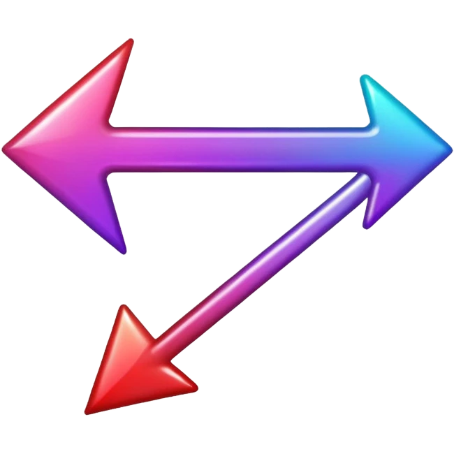 color gradient between red and purple glitter arrow for right emoji