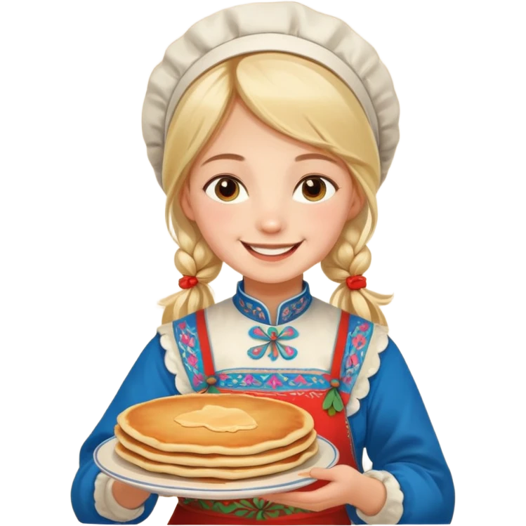 Девочка на празднике масленица emoji