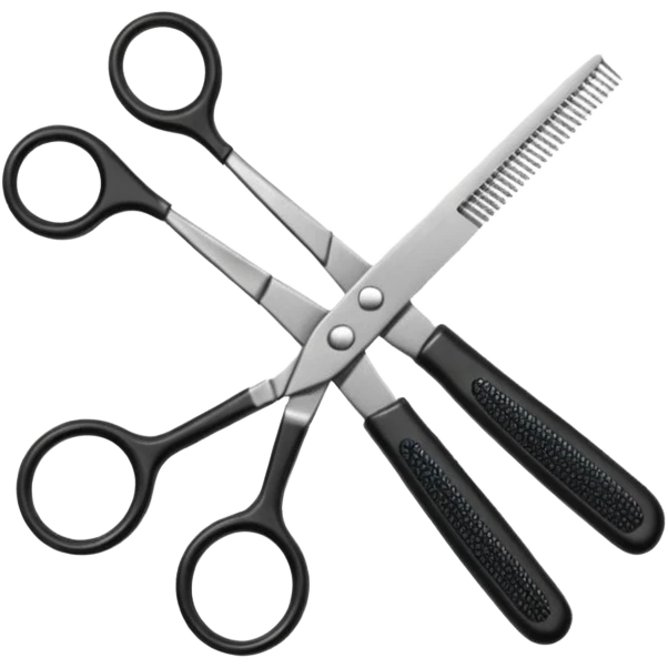 barber shop, scissors & comb. emoji