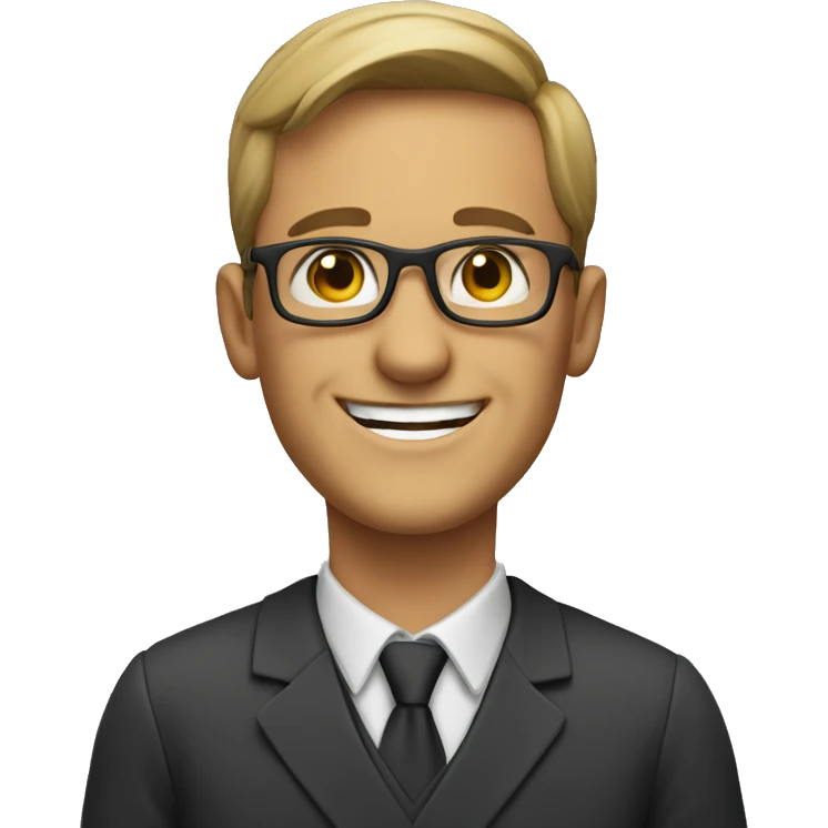 happy inspired male teacher in glasses emoji