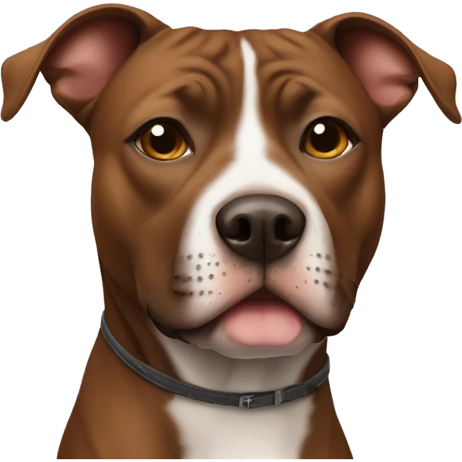 Brown staffy with no white streak on its face emoji