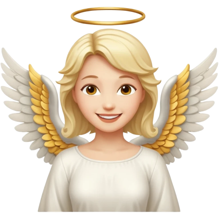 Female angel with wings joyful emoji