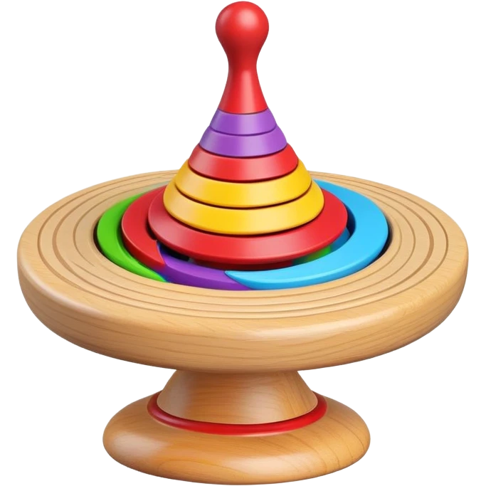 spinning top toy with swirling motion lines, fun and dynamic emoji