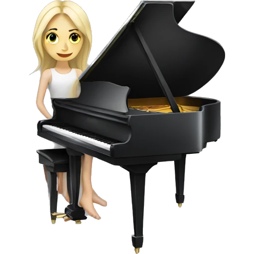  skinny slavic blonde girl in the piano emoji