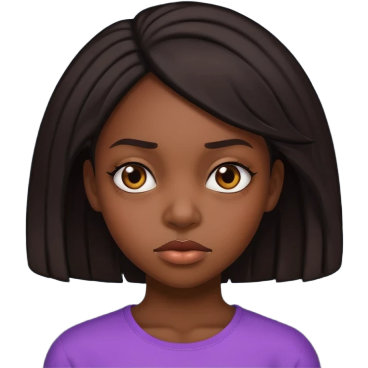 side eye wtf face black girl emoji