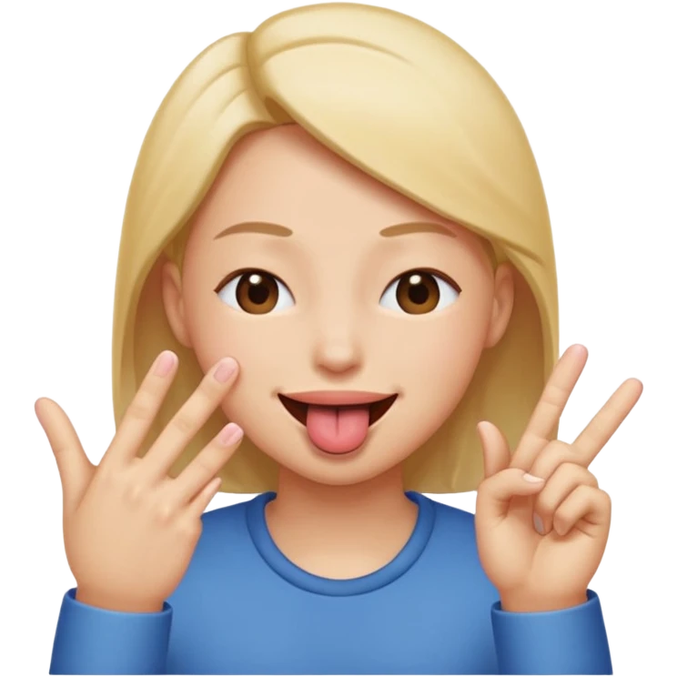 tounge out smile eyes cloesed fingers pinched emoji