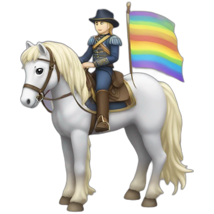 Arc en ciel sur cheval emoji