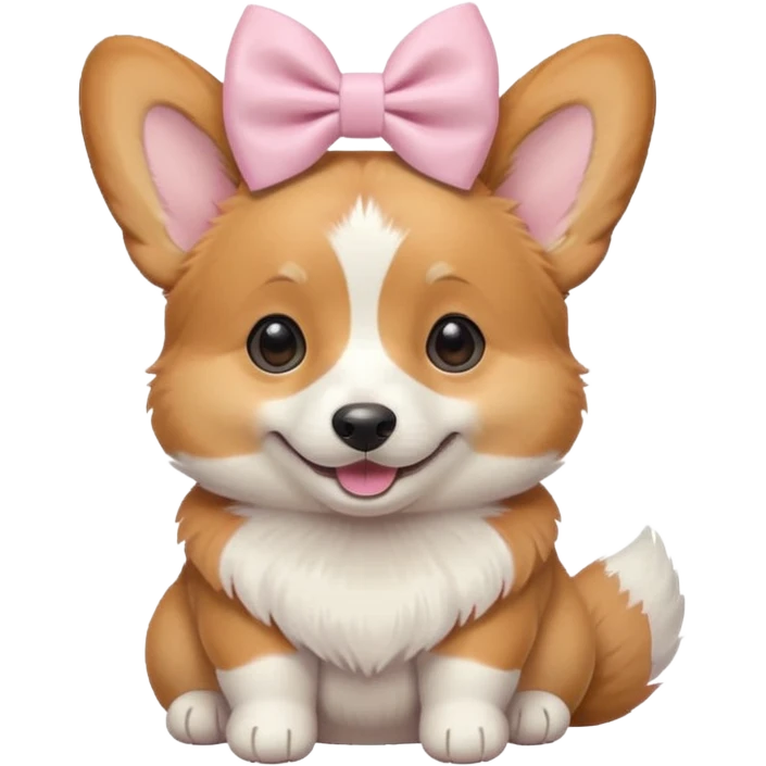 Corgi With Pastel Pink Bow emoji