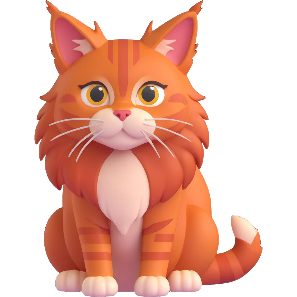 A red Maine Coon cat emoji