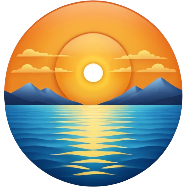 lakeside sunset horizon blue emoji