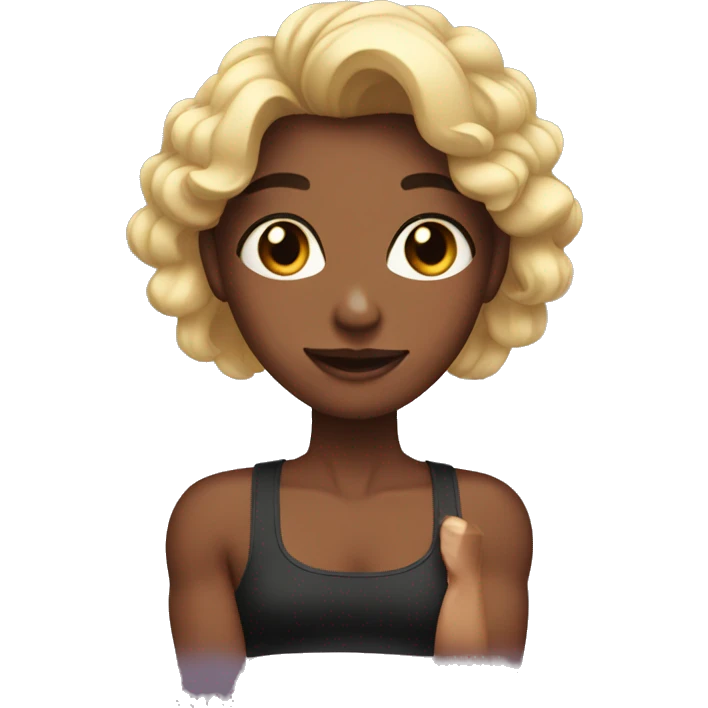 a girl with a manicure and biceps emoji