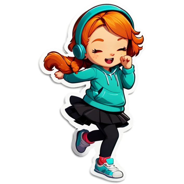 Ginger girl dabbing  emoji