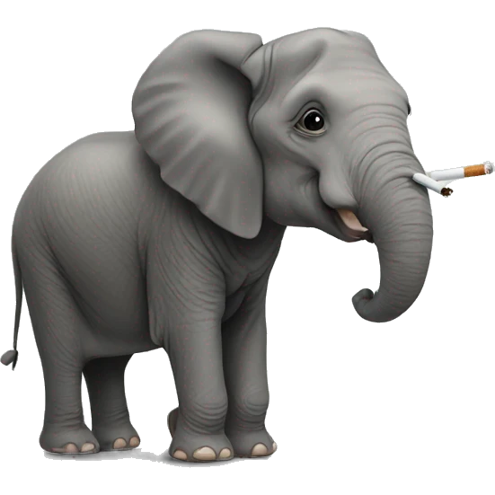 Elephant smoke cigarette emoji