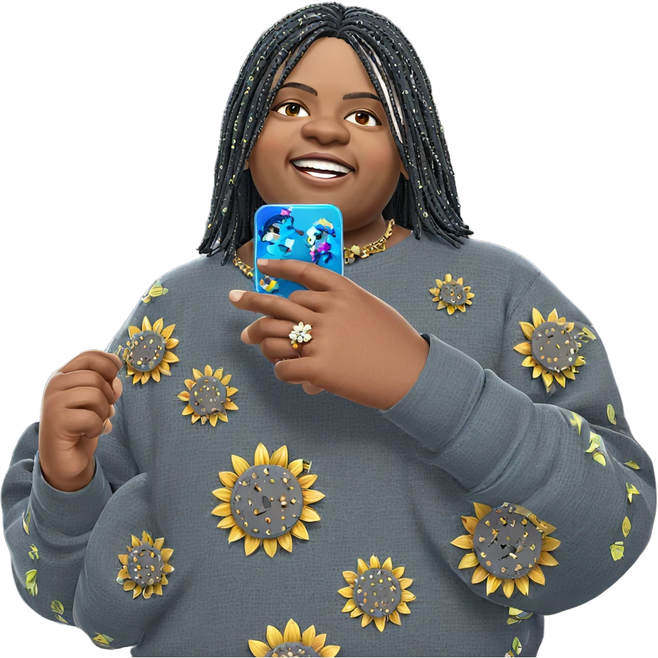 smiling boy with flower jewelry emoji