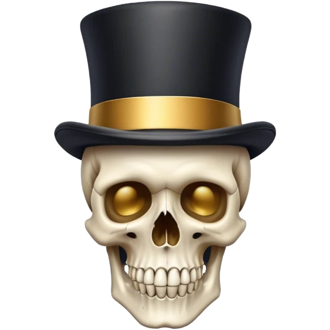 Skull emoji wearing a top hat emoji