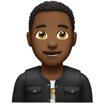 black man with chickrn emoji