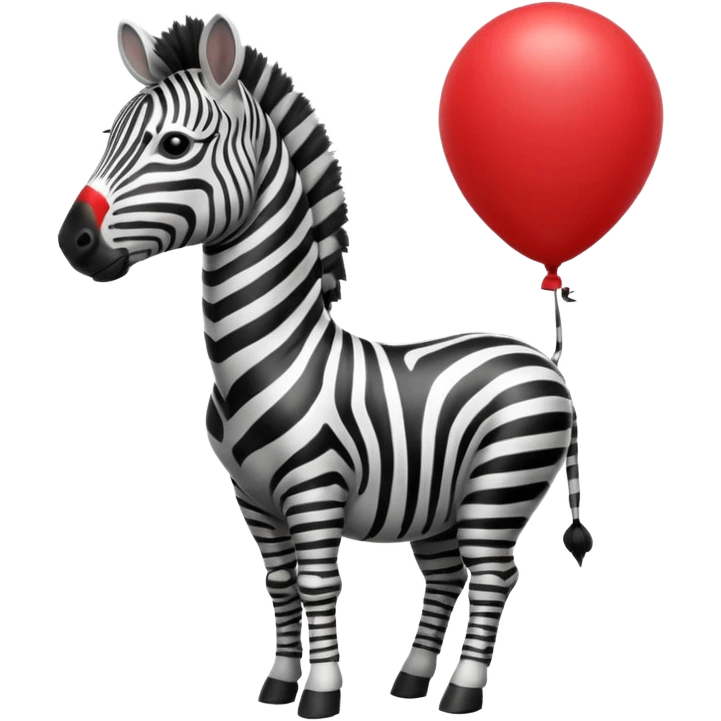 zebra with red balloon emoji