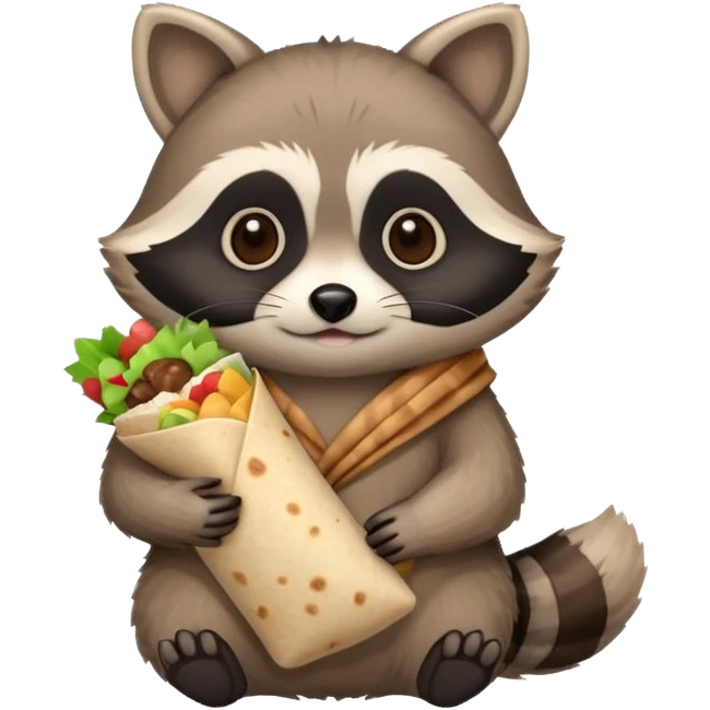 Raccoon holding burritos  emoji