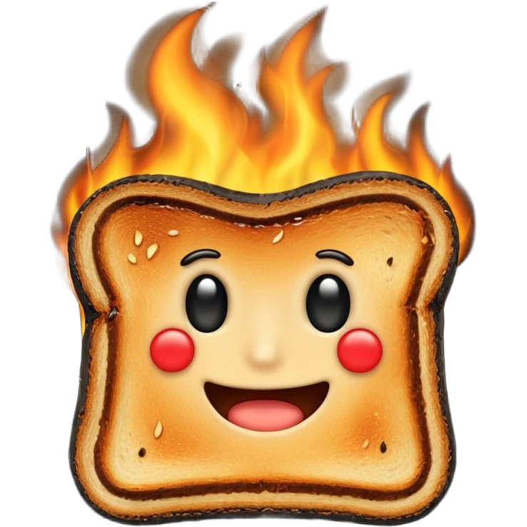 a piece of black burning toast emoji