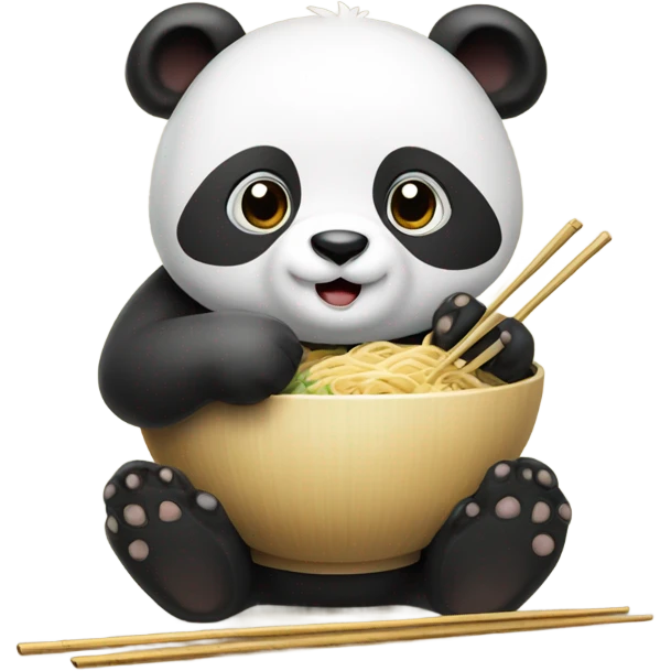 Panda eating a noodle emoji