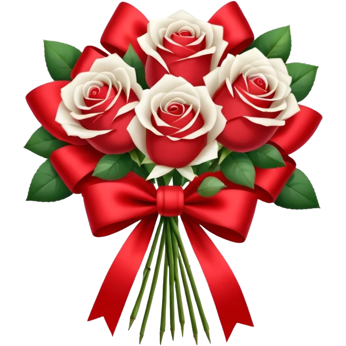 White rose bouquet with a bow  emoji