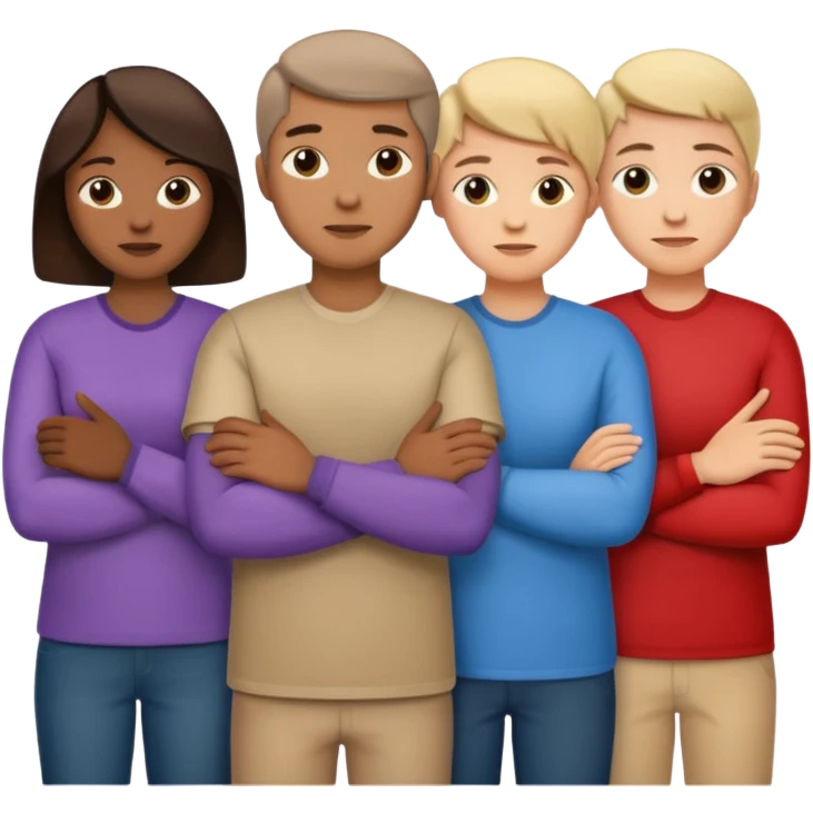 a group of bystanders watching and folding their arms emoji