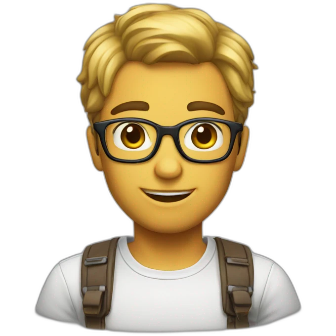 Nerd playing lol emoji