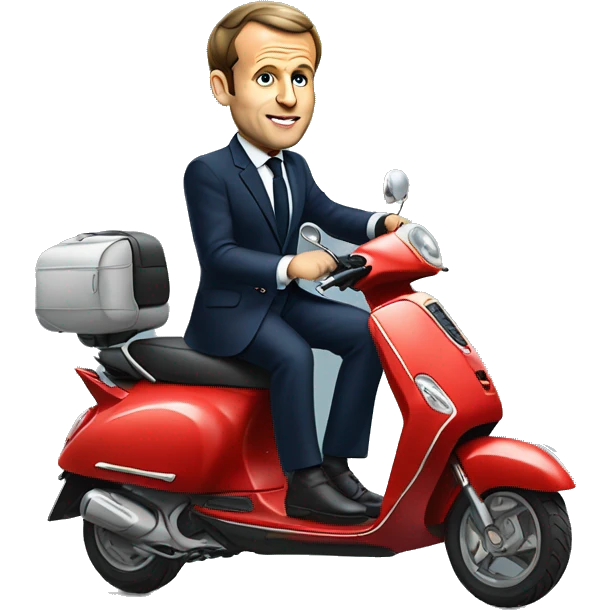 Emmanuel Macron en scooter  emoji