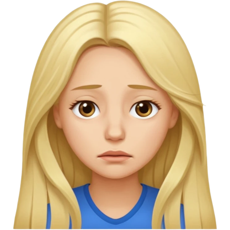 tired blond woman with long hair emoji