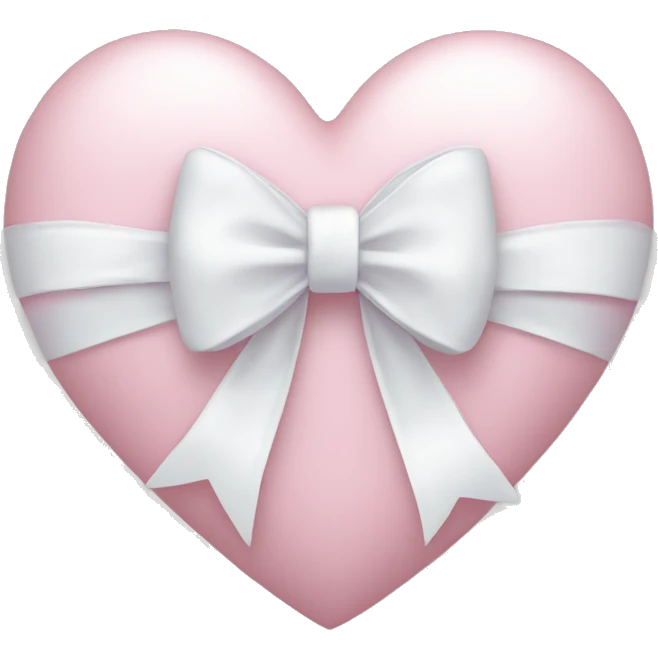 Pastel pink heart with white bow emoji