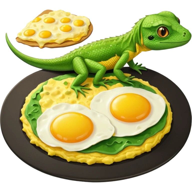 lizard eating omelette emoji