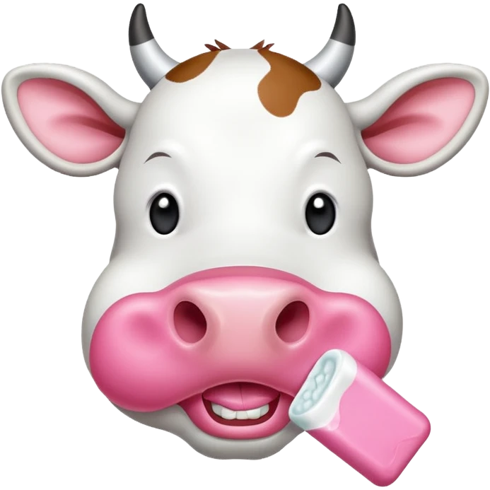 Cow with a gum  emoji