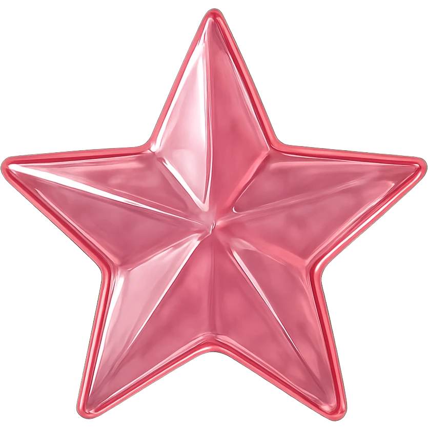 star with a glass effect, pink, no background emoji