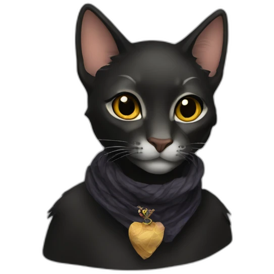 black fur tabaxi wearing silk scarf emoji