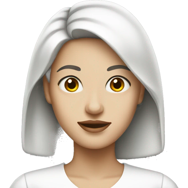 a woman with white skin wearing a white blouse  emoji